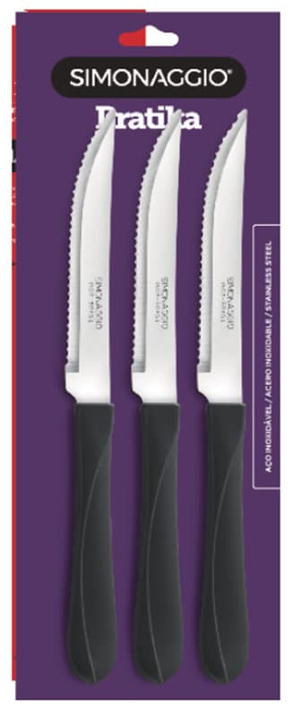 PRATIKA TREND - FACA CARNE C/ 03 PC CB PRETO
