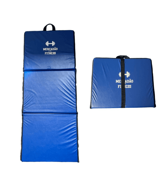 Colchonete Dobrável Azul Maleta Academia