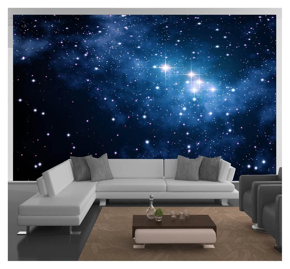 Adesivo de parede estrelas céu universo espaço papel de parede m² ROF 050