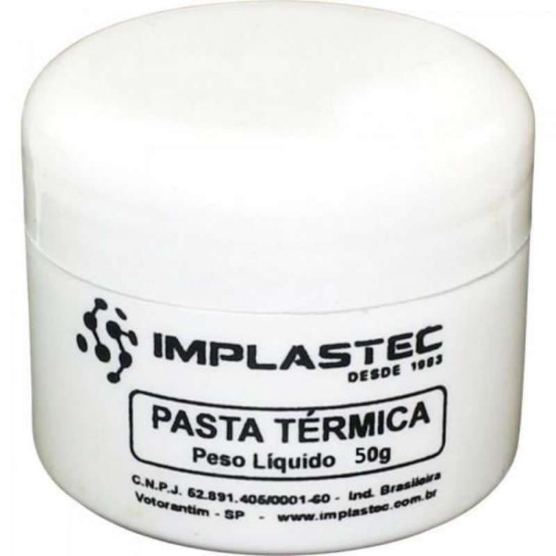 PASTA TÉRMICA POTE COM 50G BRANCA IMPLASTEC