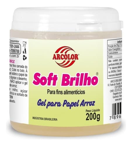 Gel Para Papel Arroz Soft Brilho 200g Arcolor