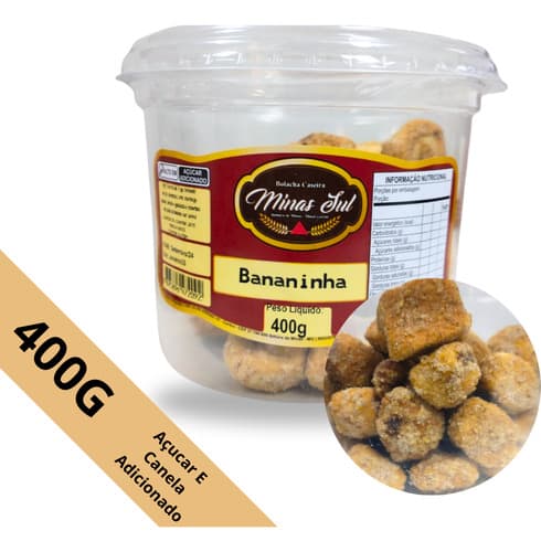 400g Bolacha Sabor Bananinha Goiabada Calda De Banana Canela