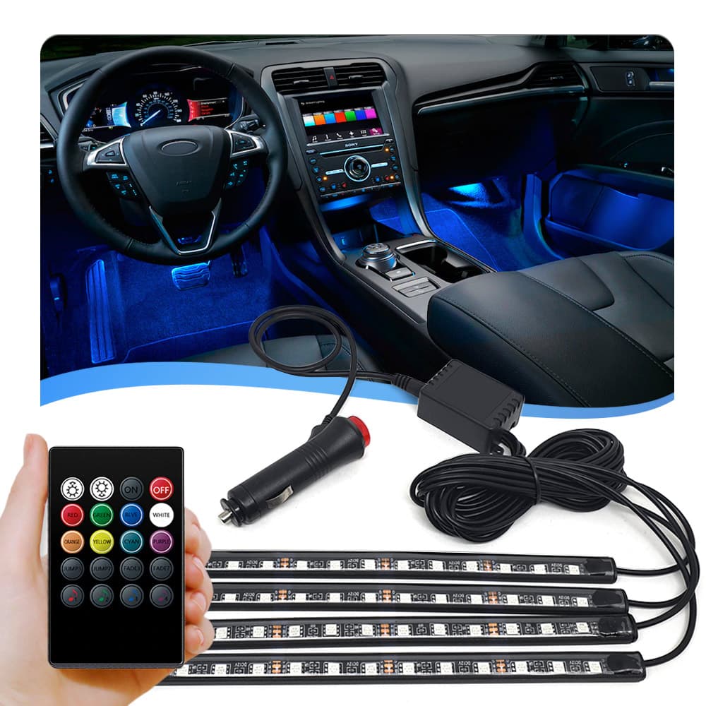 Luz Barra Led Neon Interno Chevrolet Celta 2011 2012 2013 2014 Controle Pedal Soleira Bancos