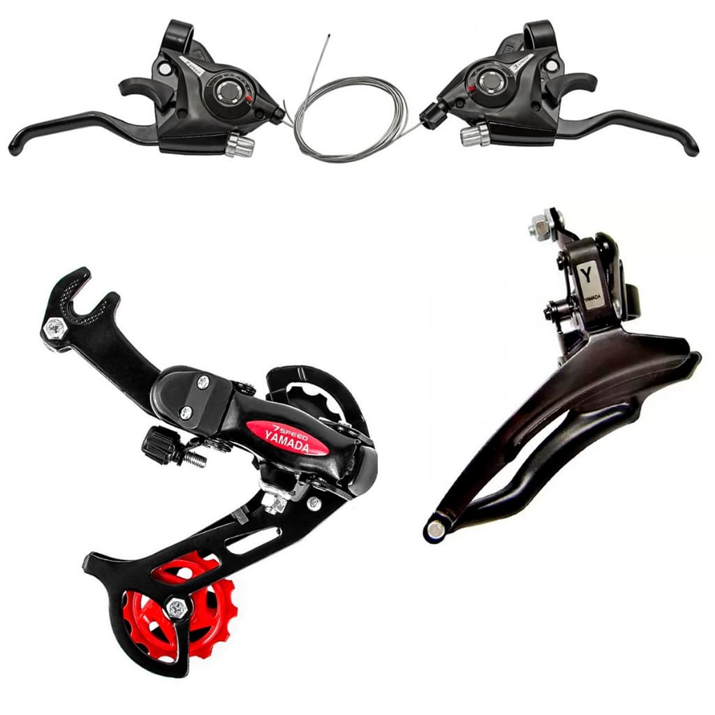 Cambio Traseiro + Dianteiro  Com Gancheira Bike 21v 7v Entrega Rapida