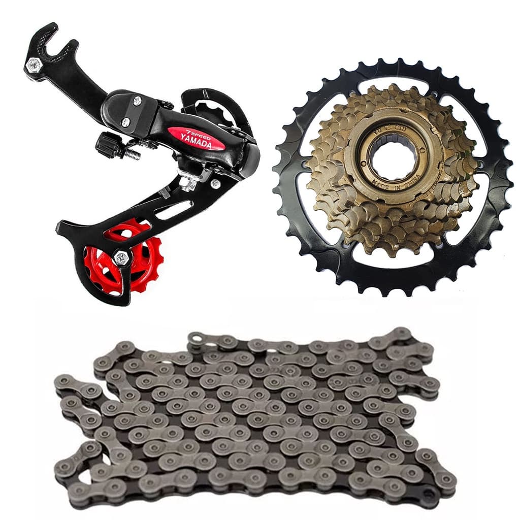Kit 21 Vel Catraca K7 14/34 Mega Range Cambio C/g Corrente aro 24 26 e 29