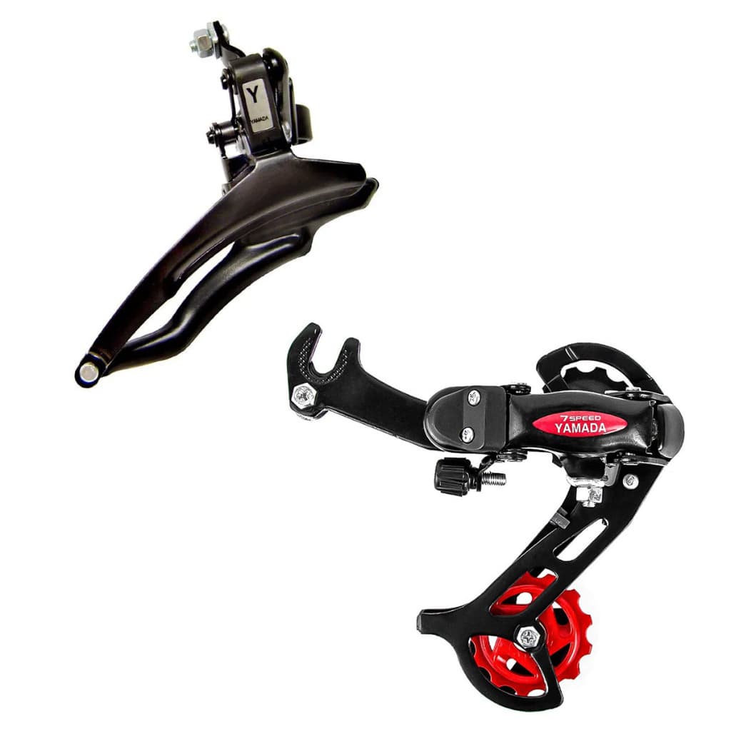 Cambio Traseiro + Dianteiro  Com Gancheira Bike 21v 7v