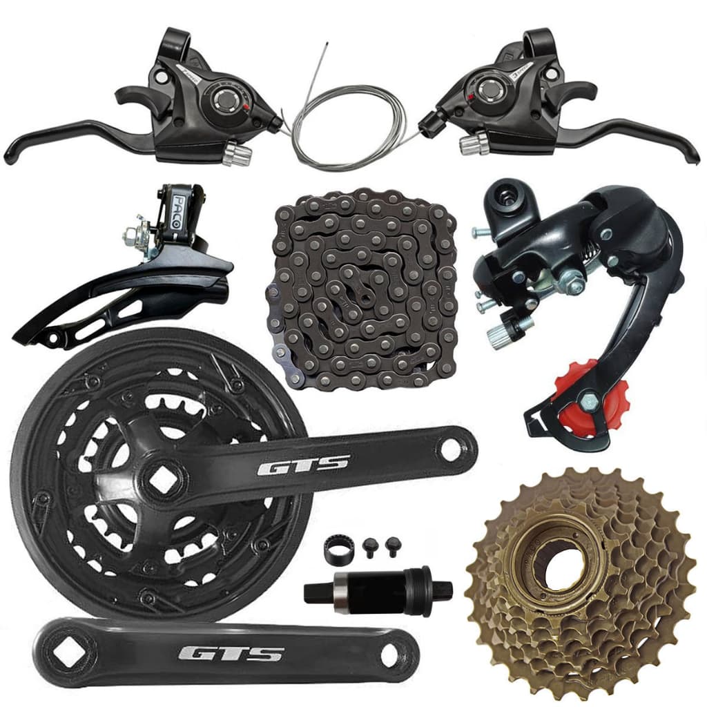 Kit Bicicleta 21 Vel Trocador Marcha Rapdfir Câmbio Catraca