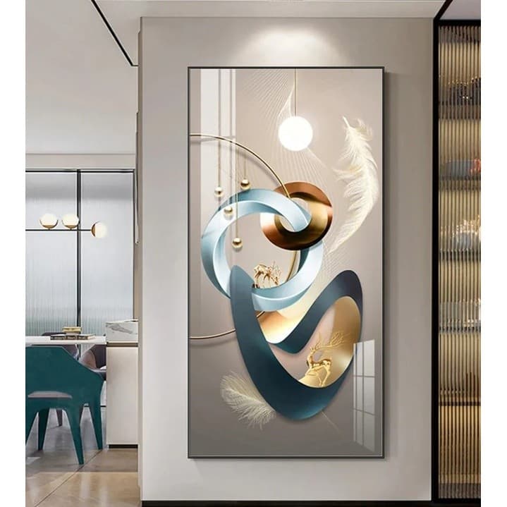 Quadro decorativo Grande Luxo Cervo Dourado  Moderno
