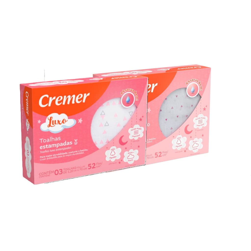 Kit Fralda De Pano E Toalha Fralda Menina - Cremer