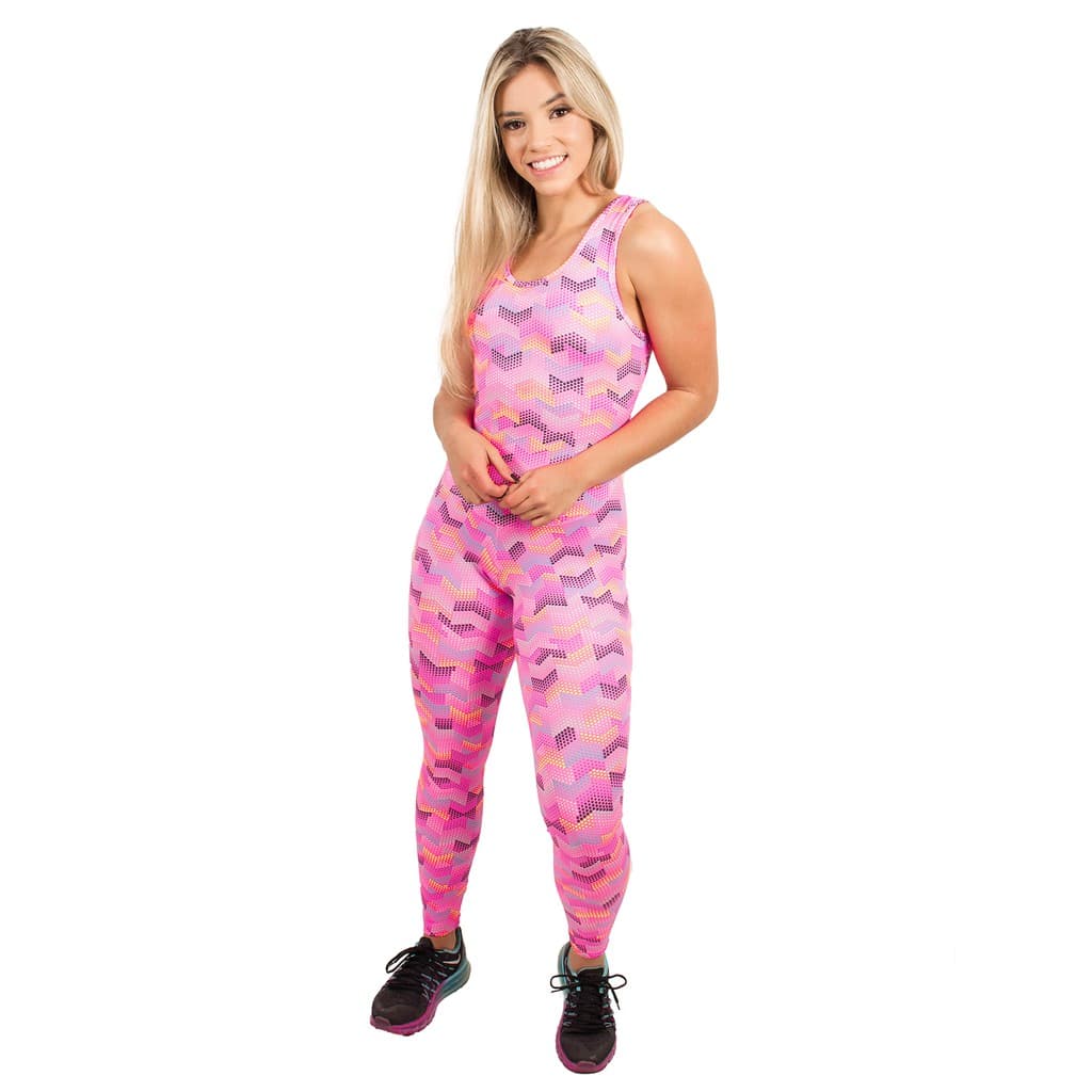 Macacão Carol Estampado Akira Fitness Tamanhos P M G GG