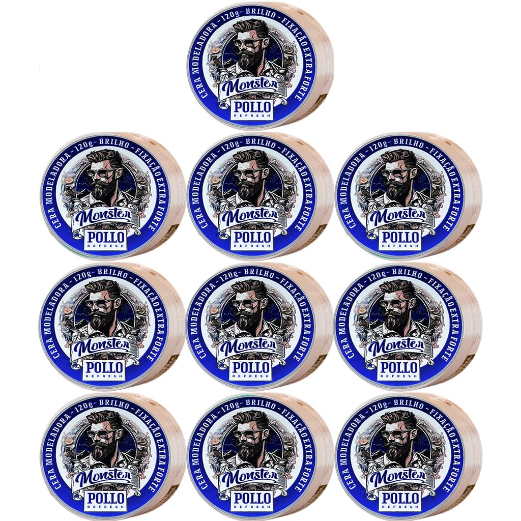10 Cera Modeladora pollo refresh incolor 120g 10 Modelos a escolha monster barber Bancada Preço para Revenda