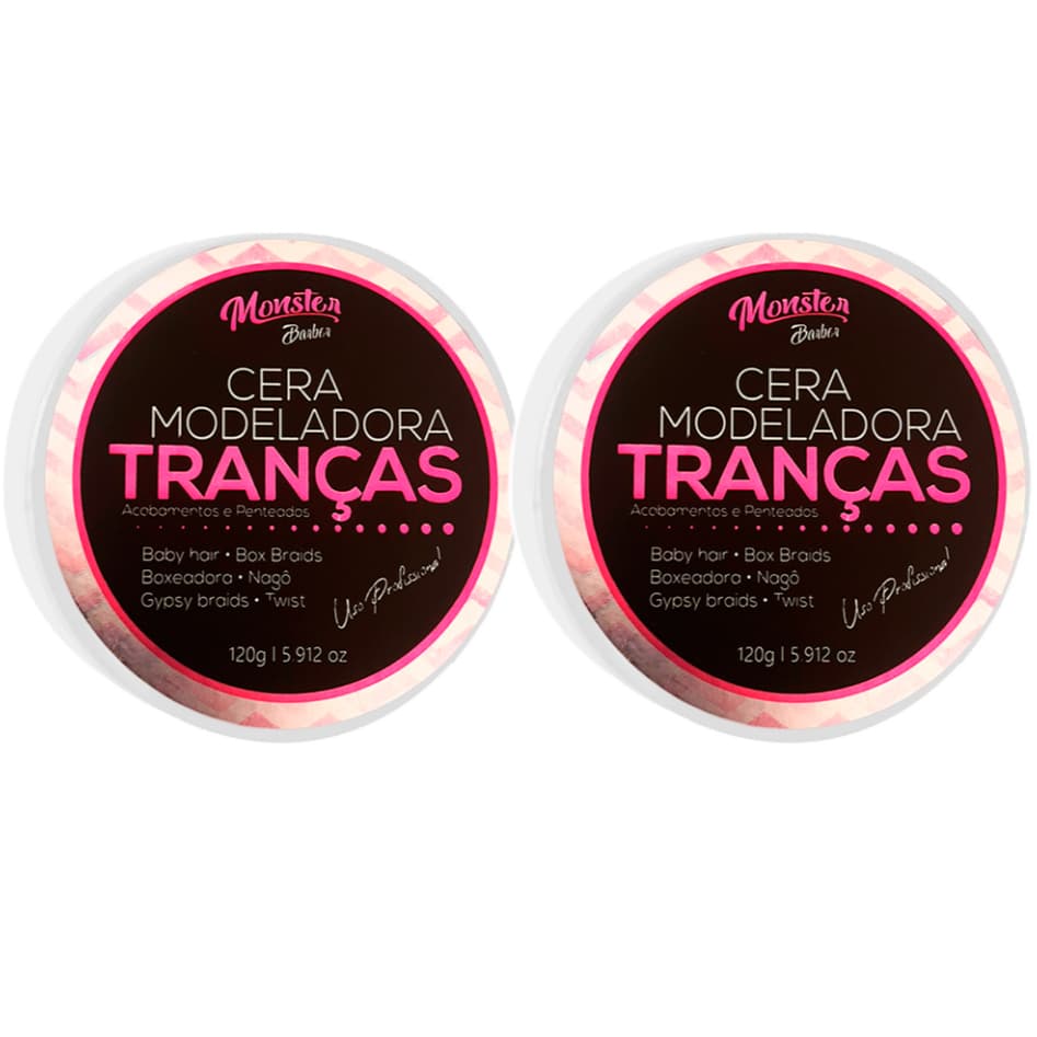 2 cera Modeladora Tranças Incolor Cabelo Box Braid Baby Hair Nagô Boxeadora Baby Hair low Poo 120g monster barber