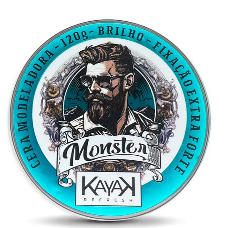 Cera Modeladora kayak Ultra Fixação 120g monster barber Shop Para Cabelo e Barba