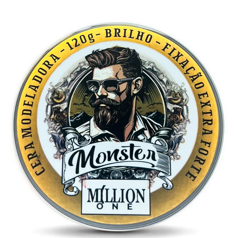 cera Modeladora million one Ultra Fixação 120g monster barber Shop Para Cabelo e Barba