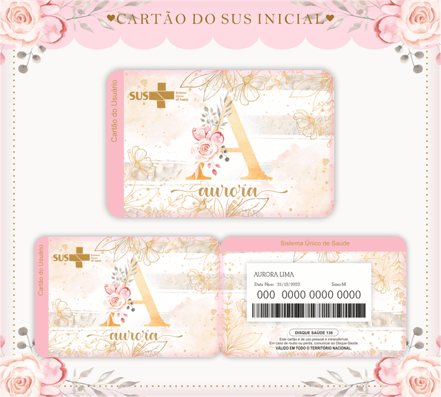 Cartão do SUS Personalizado Tema Inicial