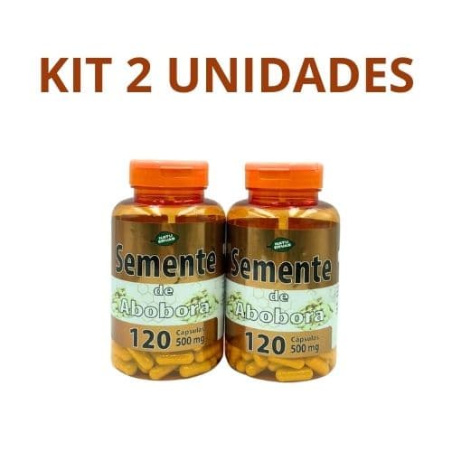 2 UN Semente de Abóbora 100% natural 120 capsulas de 500 mg