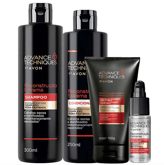 Kit Reconstrução: 1 shampoo 300ml +1 Condicionador 250ml + 1 Mascara 150g +1 Óleo 30ml
