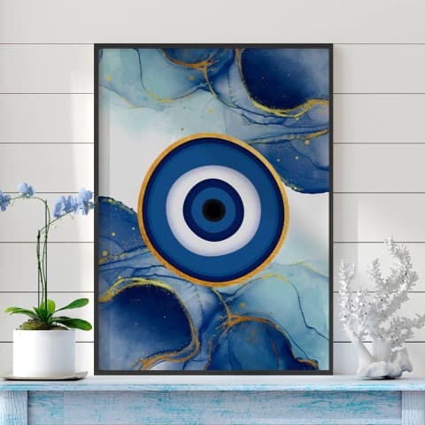 Quadro Decorativo 115x80 Grande Luxo Olho Grego Hall Casa Sala Quarto Decoração De Parede Mdf