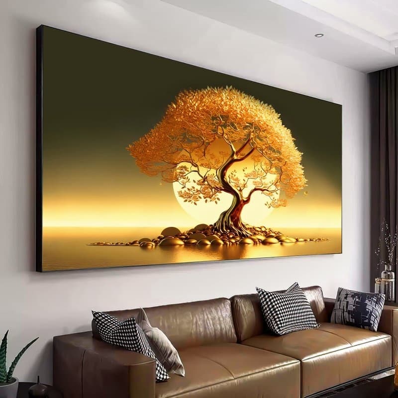 Quadro Decorativo 115x80cm  Árvore da Vida V023 Hall da Luxo Sala Quarto Casa Decoração