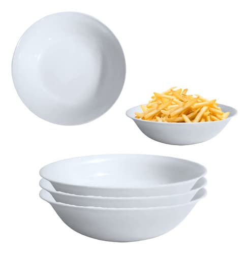 Kit 3 Tigela Bowl Melamina Branca 670ml Saladeira