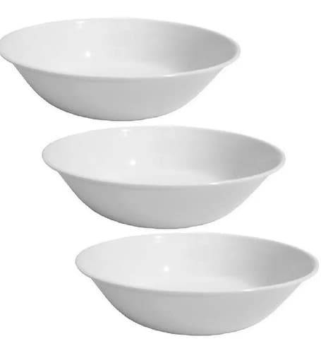 Kit 3 Tigela Bowl Melamina Branca 950ml Pote Saladeira