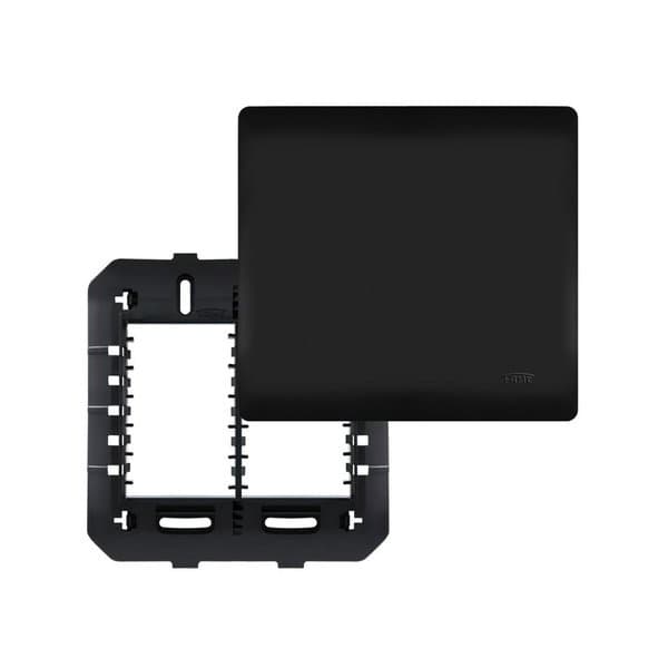 Placa Cega com Suporte Fame Habitat Black 4x4 Preta