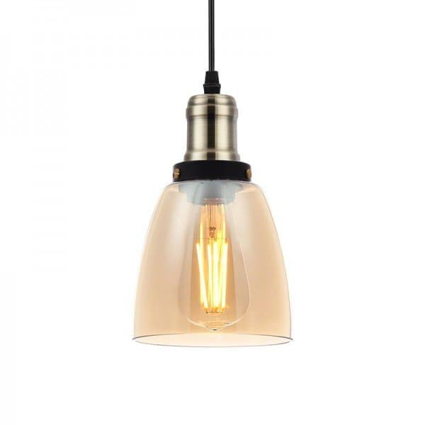 Lustre Pendente Blumenau Vintage Dome Âmbar E27 Bivolt