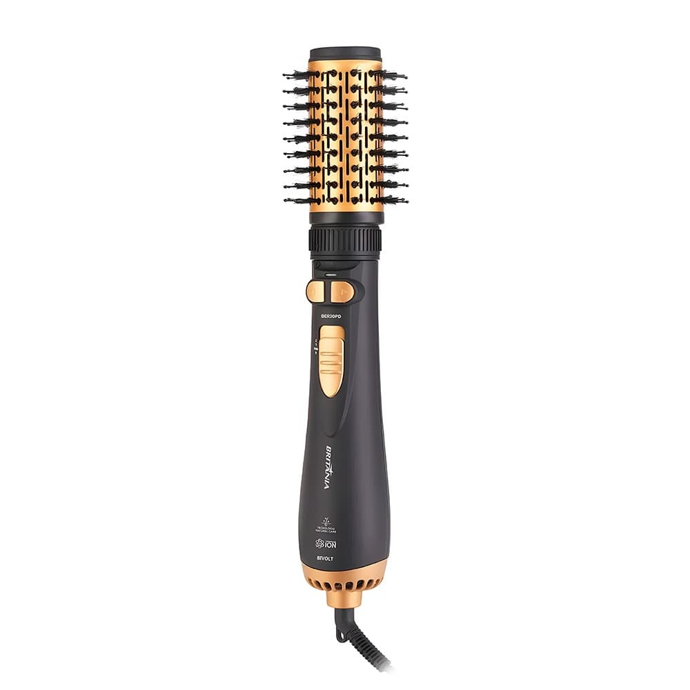 Escova Secadora Rotativa Britânia BER20PD Preta / Dourada 3 Temperaturas Bivolt