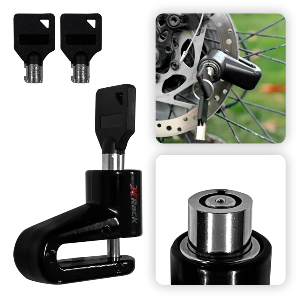 Trava de Disco Cadeado Bloqueio Tranca Antifurto para Moto e Bicicleta Universal Freio a Disco