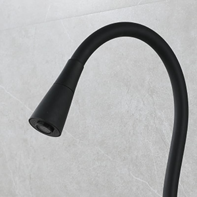 Cone De PulverizaçãO Dupla FlexíVel, Bancada De Cozinha Grande Torneira Vertical Semi Curva Preta