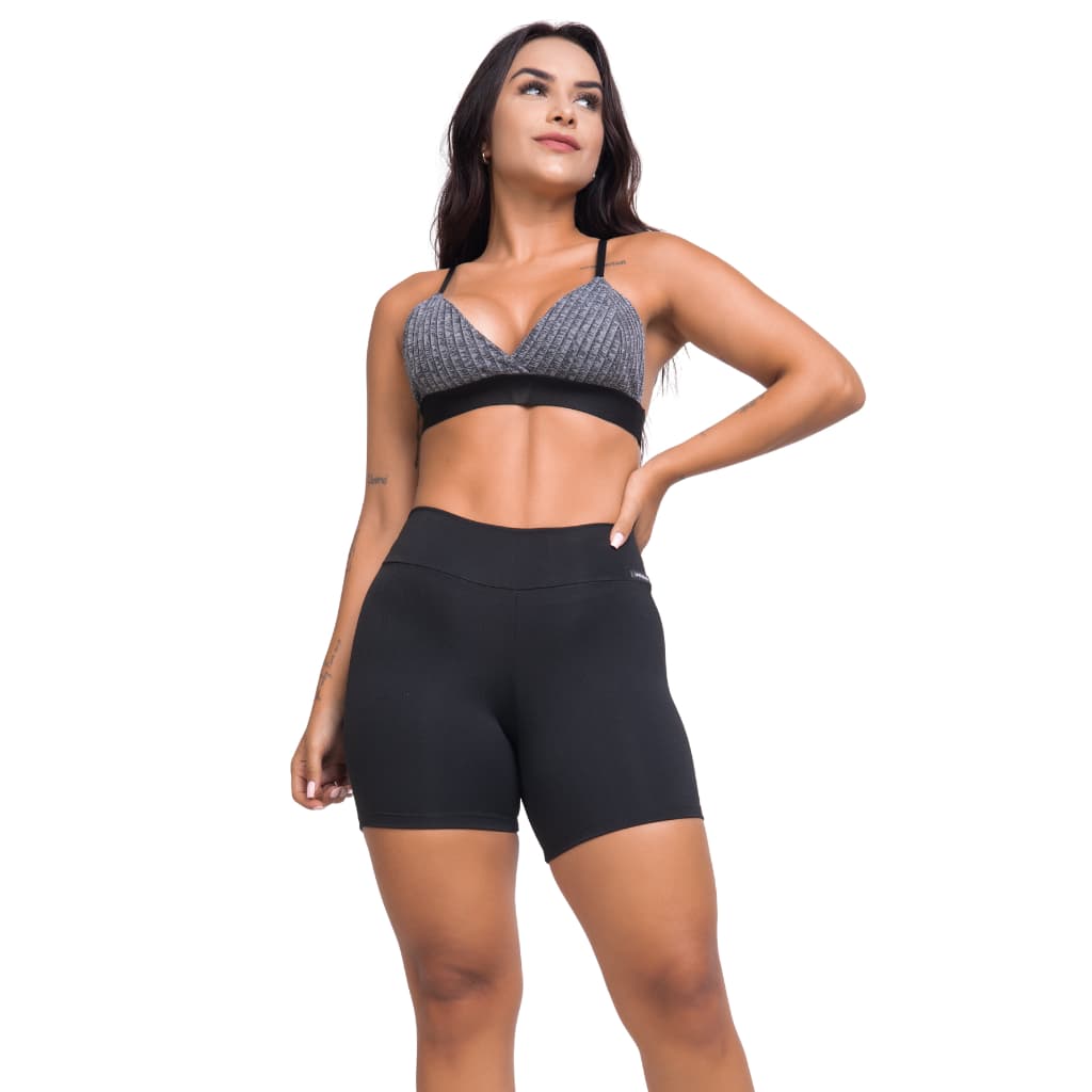 Short Feminino Fitness Confortável Cintura Alta Modeladora Suplex