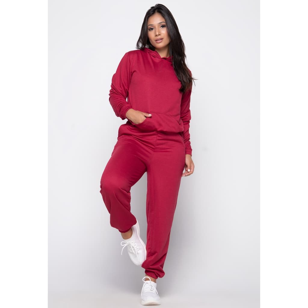 Casaco Feminino de Moletom Colorido com Bolso e Capuz