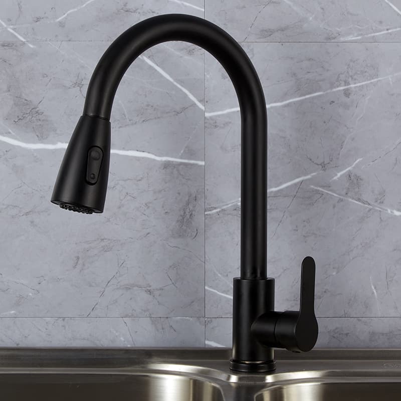 Torneira Cozinha Gourmet Misturador Monocomando Preto Fosco De áGua Quente Fria úNico Buraco