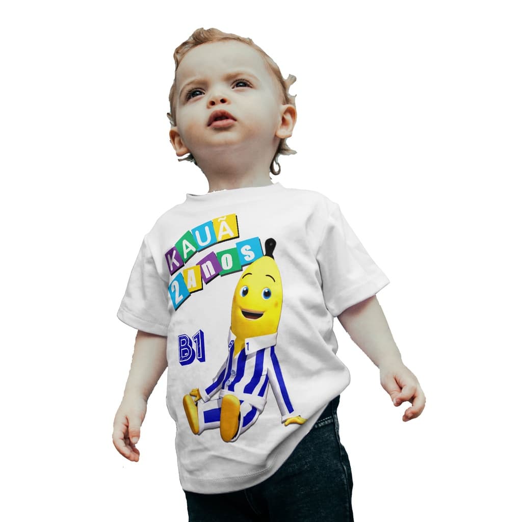 Camiseta camisa Bananas de Pijamas NOME E IDADE PERSONALIZADOS