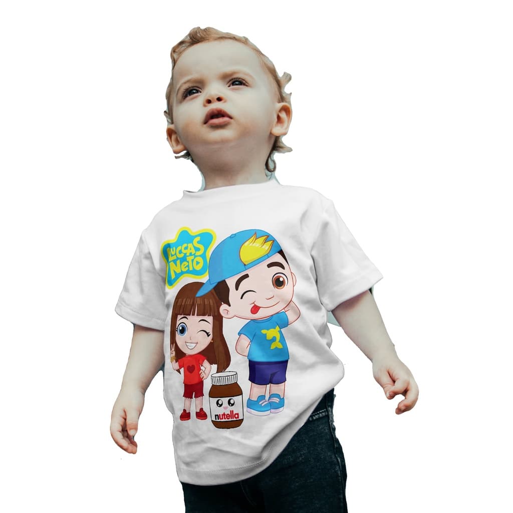 Camiseta Camisa Festa Infantil Lucas Neto E Gi Aventu Nutela