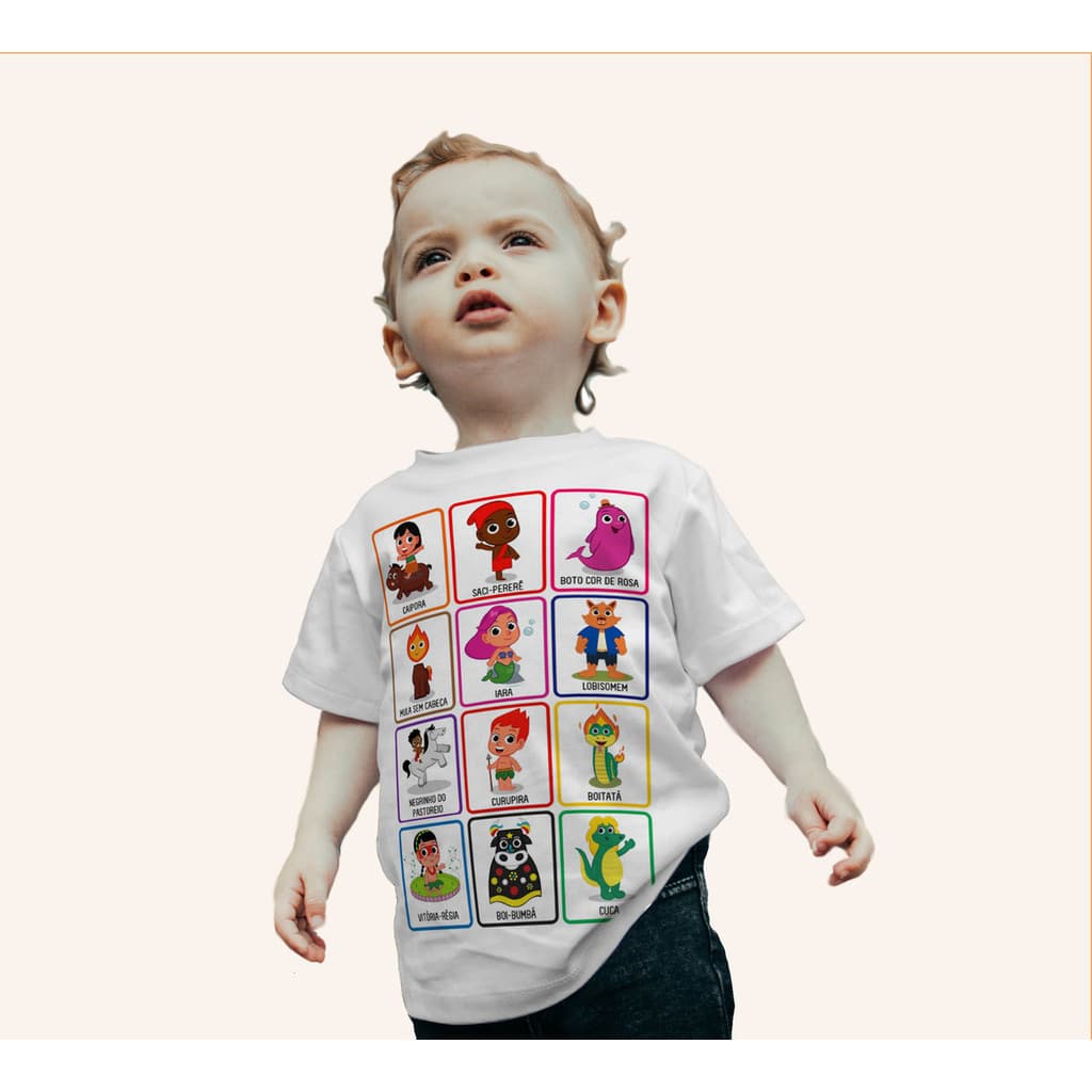 Camiseta Lendas Infantil Camisa Turma Folclore Brasileiro 2