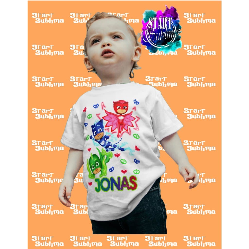 Camiseta Camisa Festa Infantil Pj Mask Nome Personalizado #9