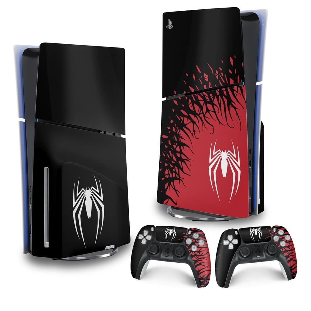 Skin PS5 Slim Playstation 5 Adesivo Vertical - Spider-Man Homem Aranha 2 Edition