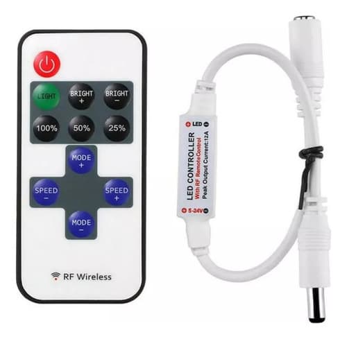 Mini Controlador De Tira Led, Controle Remoto Sem Fio Dimmer