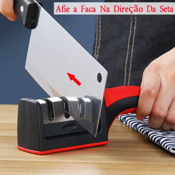 Afiador Amolador De Facas Aço Inox Base Emborrachado Profissional Afiador Amolador Promoção