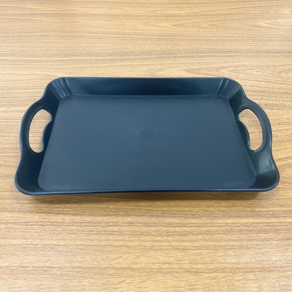 Bandeja De Plastico Retangular 36cm Preto Para Servir Cafe Padaria Restaurante Resistente