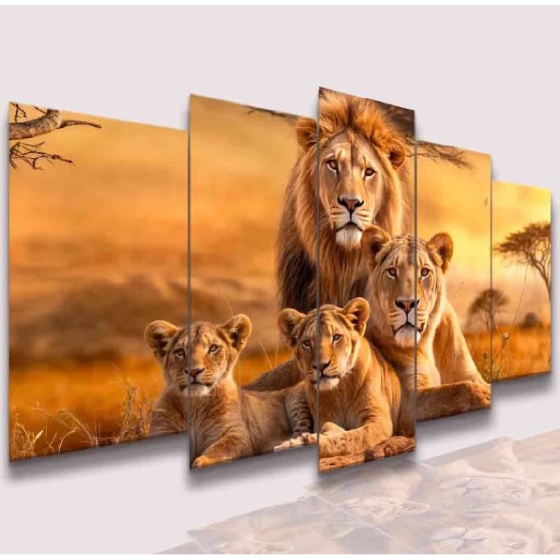 Conjunto Quadros DecorativosAlta Resolução Mosaico Leão Paisagem Frases Flores Cristão Sala Quarto