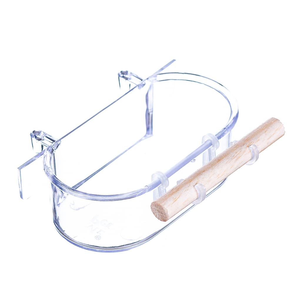 Bebedouro Suspenso com Gancho e Poleiro Cristal Pássaros- 150ml