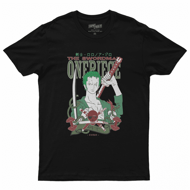 Camiseta camisa algodão unissex anime One Piece the Swordman