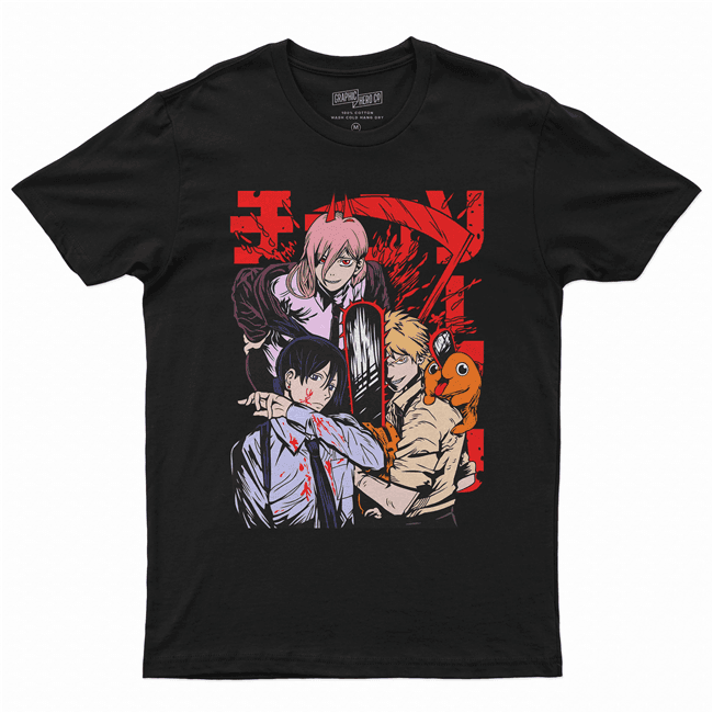 Camiseta Camisa Algodão unissex anime Chaisaw Man Denji2