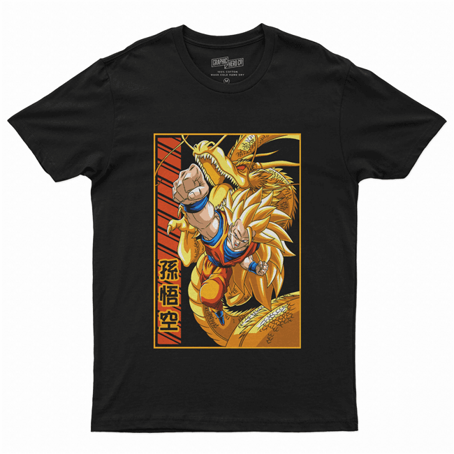 Camiseta Camisa Algodão unissex anime dragon Ball Goku Gold