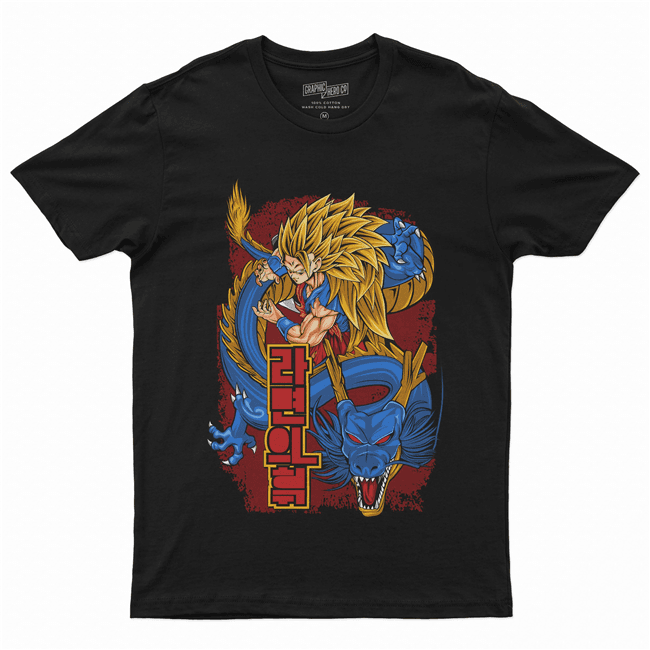 Camiseta Camisa Algodão unissex anime Dragon Ball Goku Sjj 3 Dragon