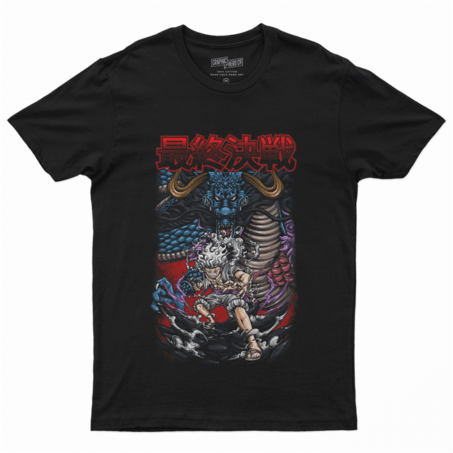 Camiseta Camisa Algodão unissex anime One Piece Luffy Gear 5 dragon