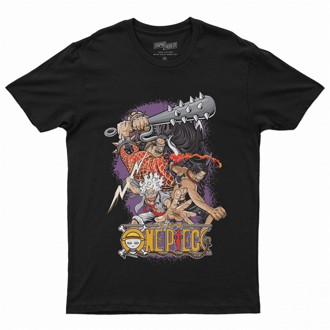 Camiseta Camisa Algodão unissex anime One Piece Luffy Gear 5 e Ace 2