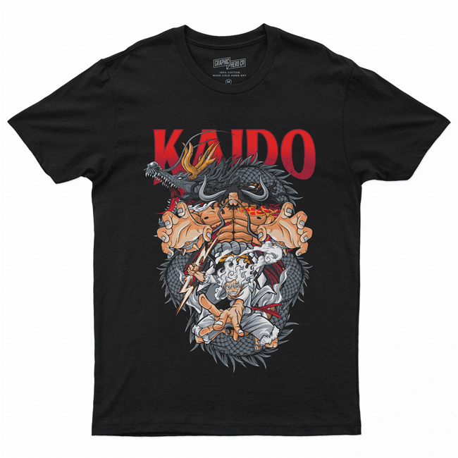 Camiseta Camisa Algodão unissex anime One Piece Luffy gear 5 Kaido